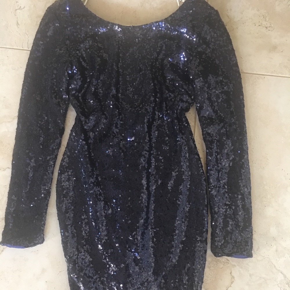 Blue sequined dress